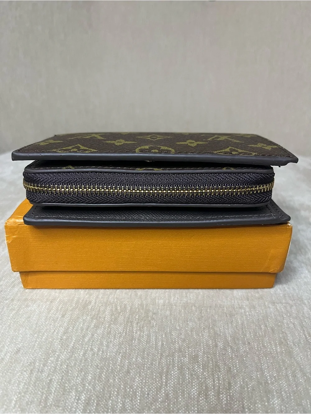 Louis Vuitton Monogram Card Holder in Brown and Gold
